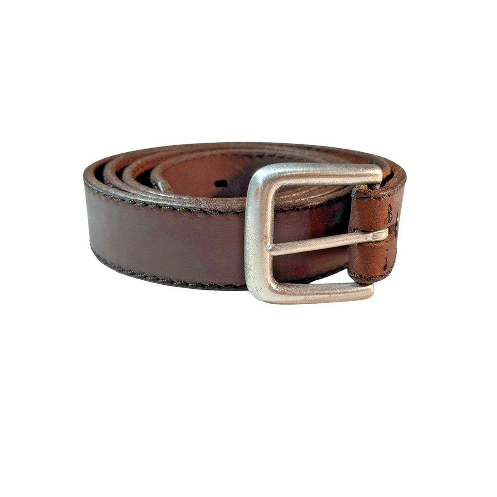 EMBROIDERED HALREY DAVIDSON LEATHER BELT W/ SILVER TONE BUCKLE - 2X- MADE IN USA